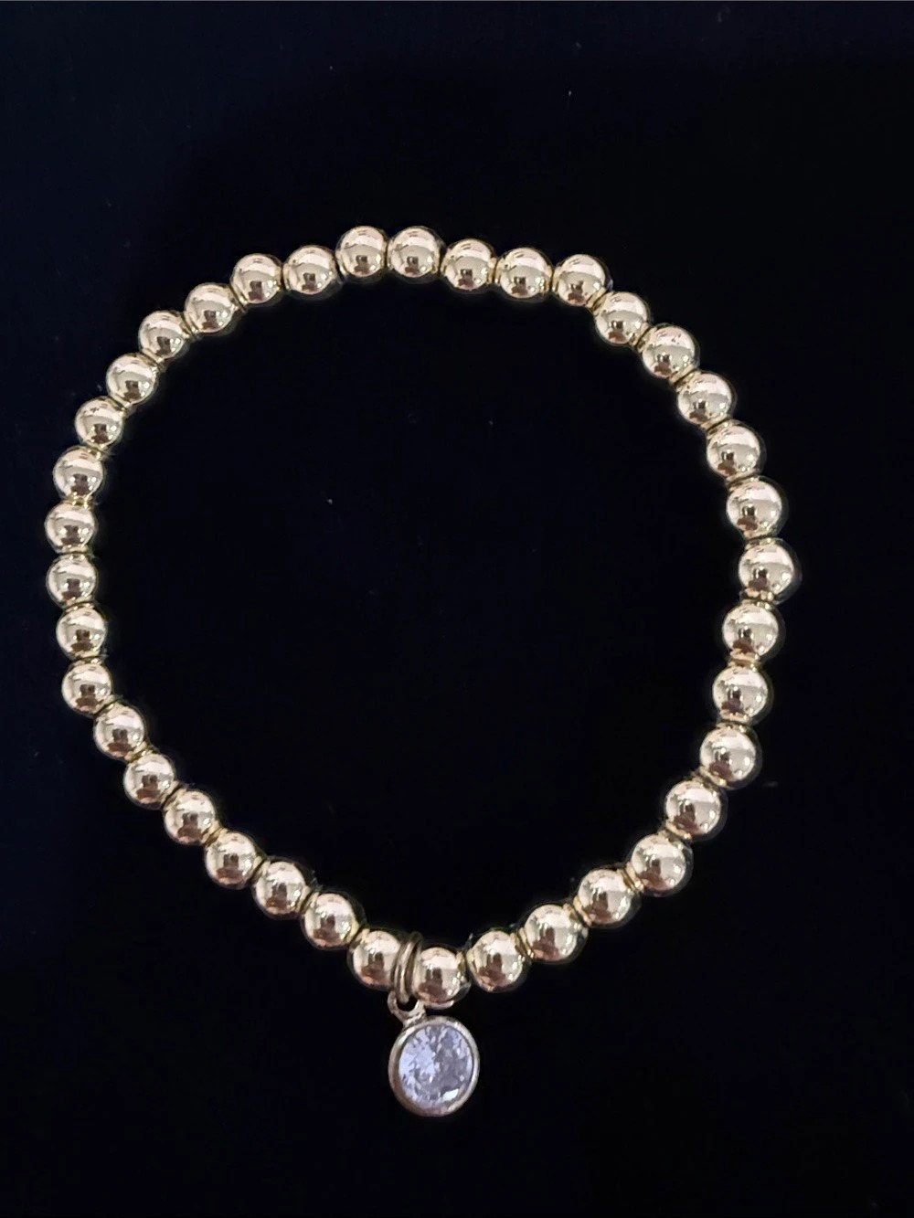 Bauble Bar Gold-Tone Beaded Charm Bracelet Like New